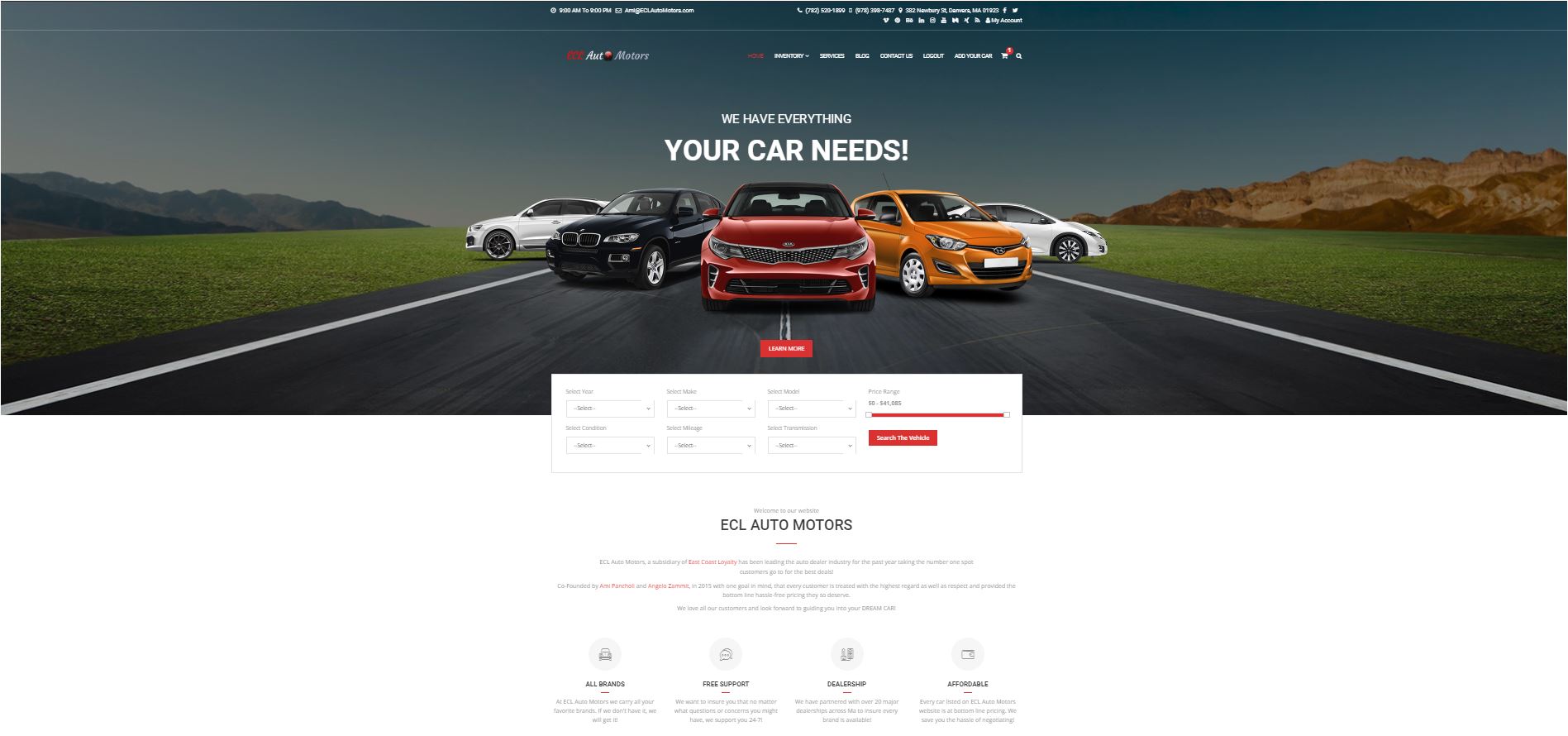 ECL Auto Motors Website